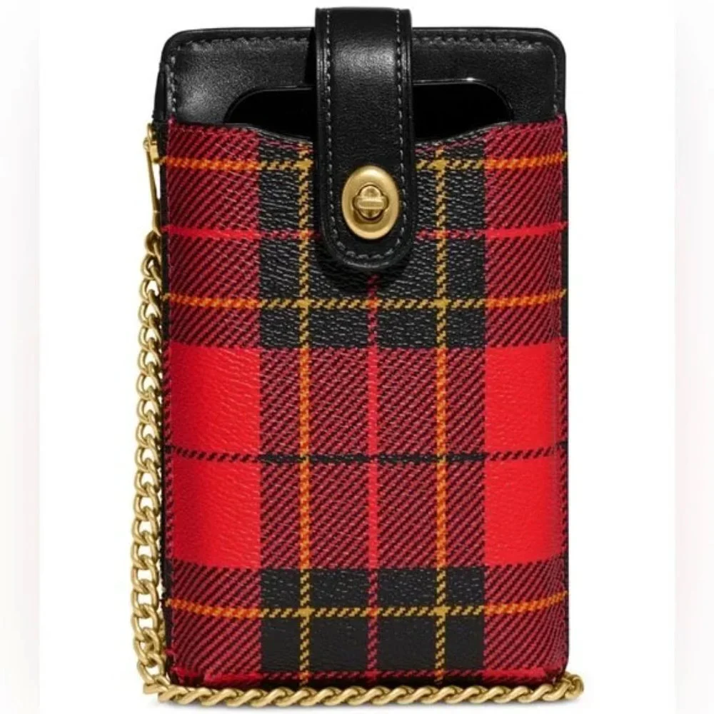 COACH Plain Print Turnlock Chain Phone Crossbody